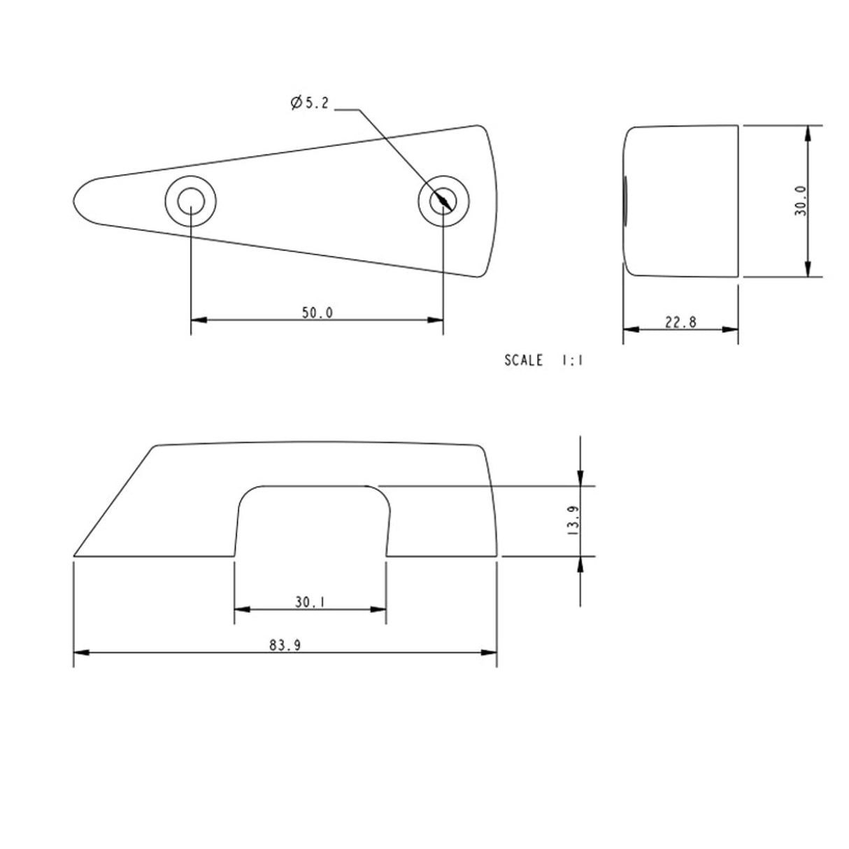 Allen Brothers Fairlead Acetal Screw Down (Laser Bow)