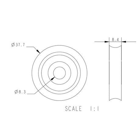 Allen Brothers 38mm x 8mm Plain Bearing Acetal Sheave