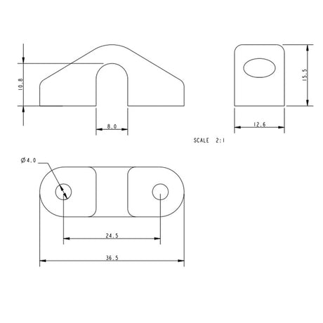 Allen Brothers 6MM Open Base Fairlead
