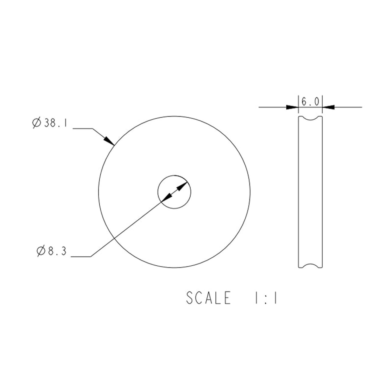 Allen Brothers 38mm X 6mm Plain Bearing Aluminium Sheave