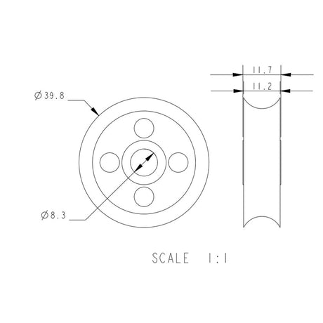 Allen Brothers 38MM X 12MM Plain Bearing to Acetal Sheave