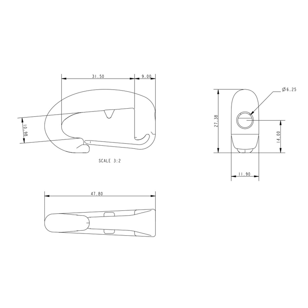 Allen Brothers 47MM Nylon Spring Hook