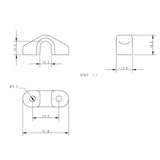 Allen Brothers 9MM Open Base Fairlead Aluminium