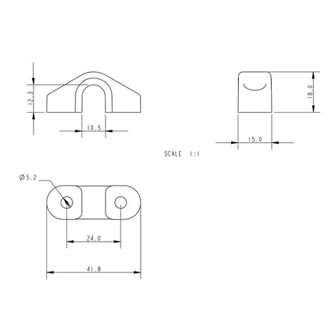 Allen Brothers 9MM Open Base Fairlead Aluminium