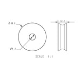 Allen Brothers 38MM X 12MM Plain Bearing Alloy Sheave Aluminium