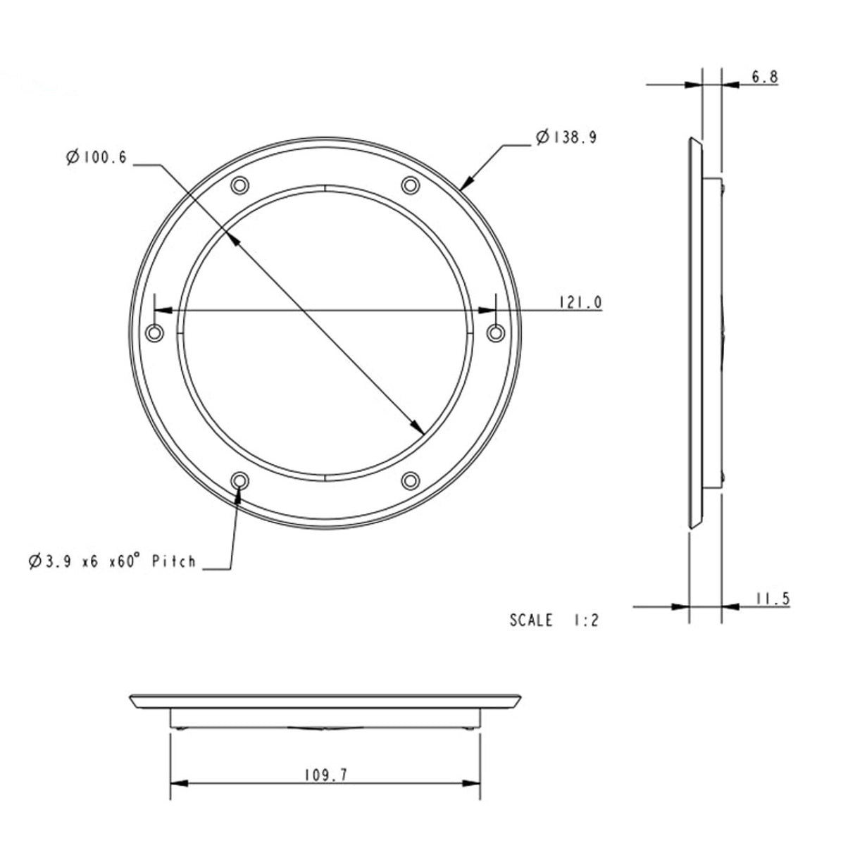 Allen Brothers 100MM O Hatch C/W Bag - Grey