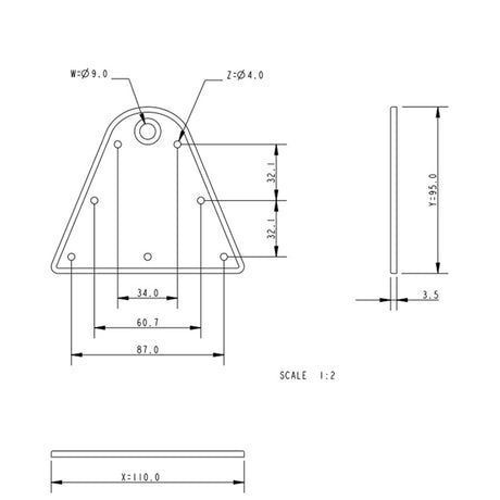 Allen Brothers 96mm X 111mm Spinnaker Headboard