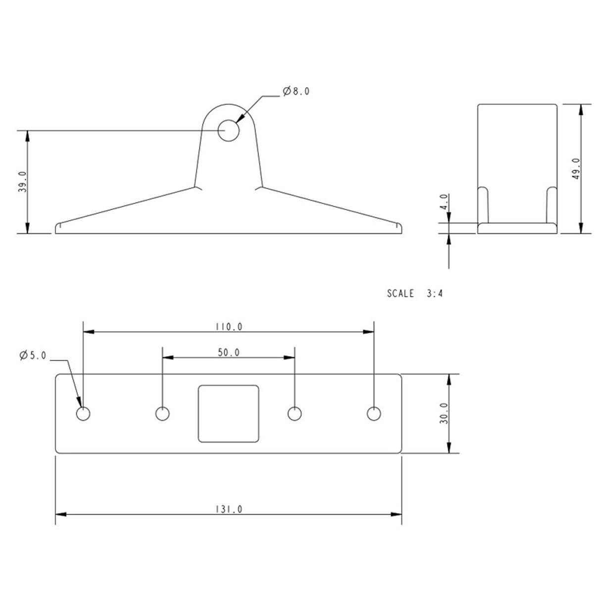 Allen Brothers 8MM Nylon Transom Gudgeon