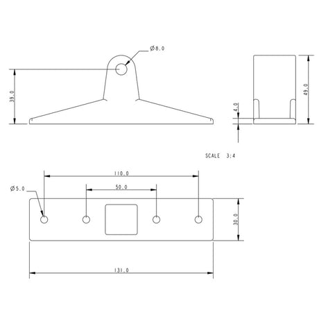 Allen Brothers 8MM Nylon Transom Gudgeon