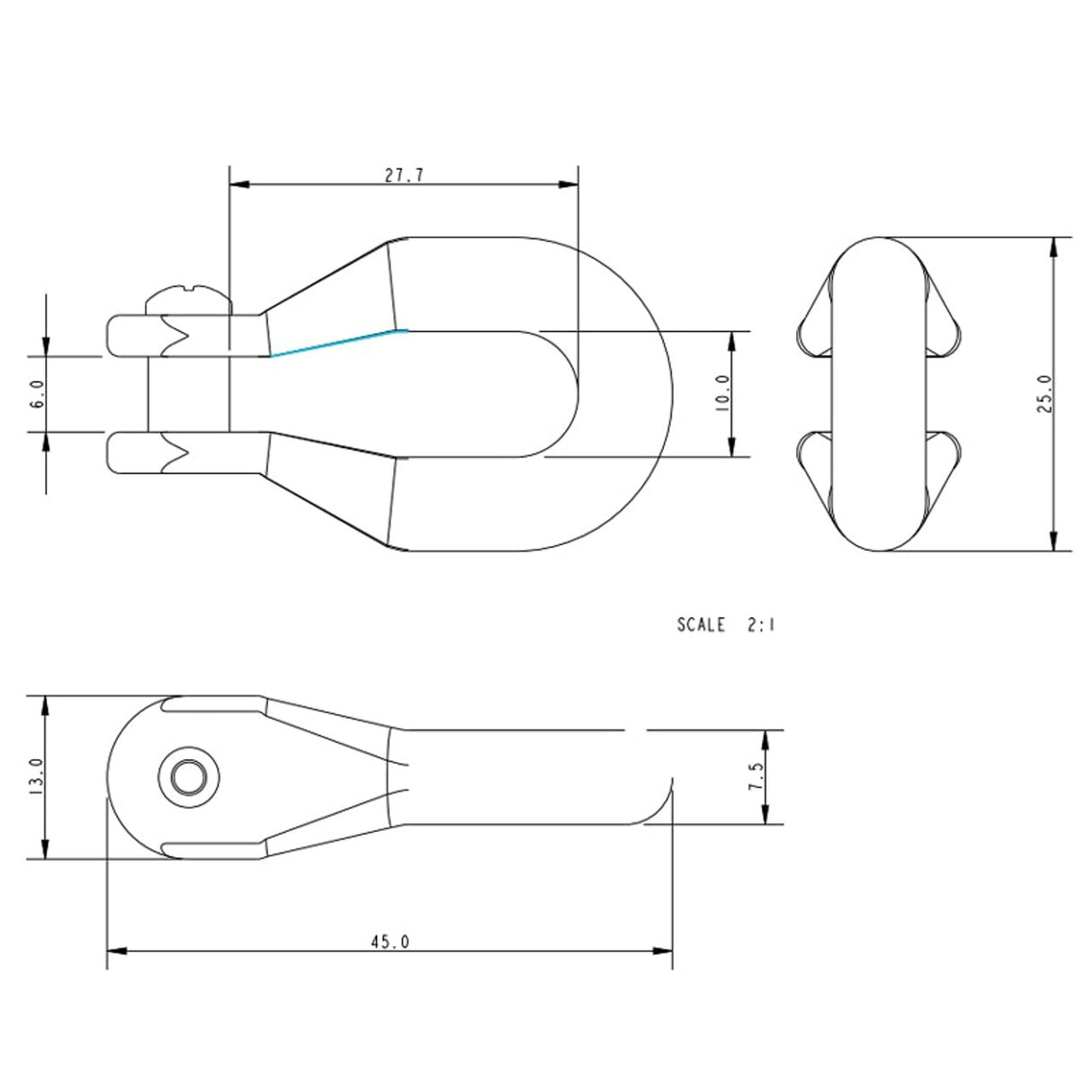 Allen Brothers 24MM X 45MM Nylon Sail Shackle