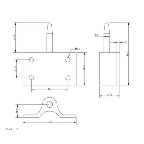 Allen Brothers 8MM Alloy Transom Pintle