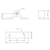 Allen Brothers 8MM Alloy Transom Gudgeon