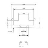 Allen Brothers 19mm Alloy Track Undrilled x 3660mm Unanodised