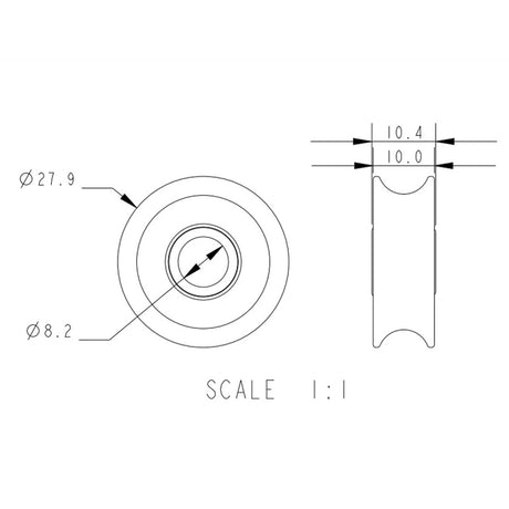 Allen Brothers 27MM X 10MM Plain Bearing Acetal Sheave