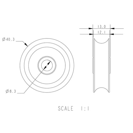 Allen Brothers 38MM X 12MM Plain Bearing Acetal Sheave