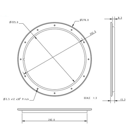 Allen Brothers 223MM O Hatch Cover - Grey