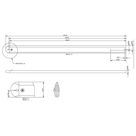 Allen Brothers 460MM Dinghy Spreader - Silver