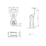 Allen Brothers 20MM Dynamic Single Linked With Offset Lacing Eye