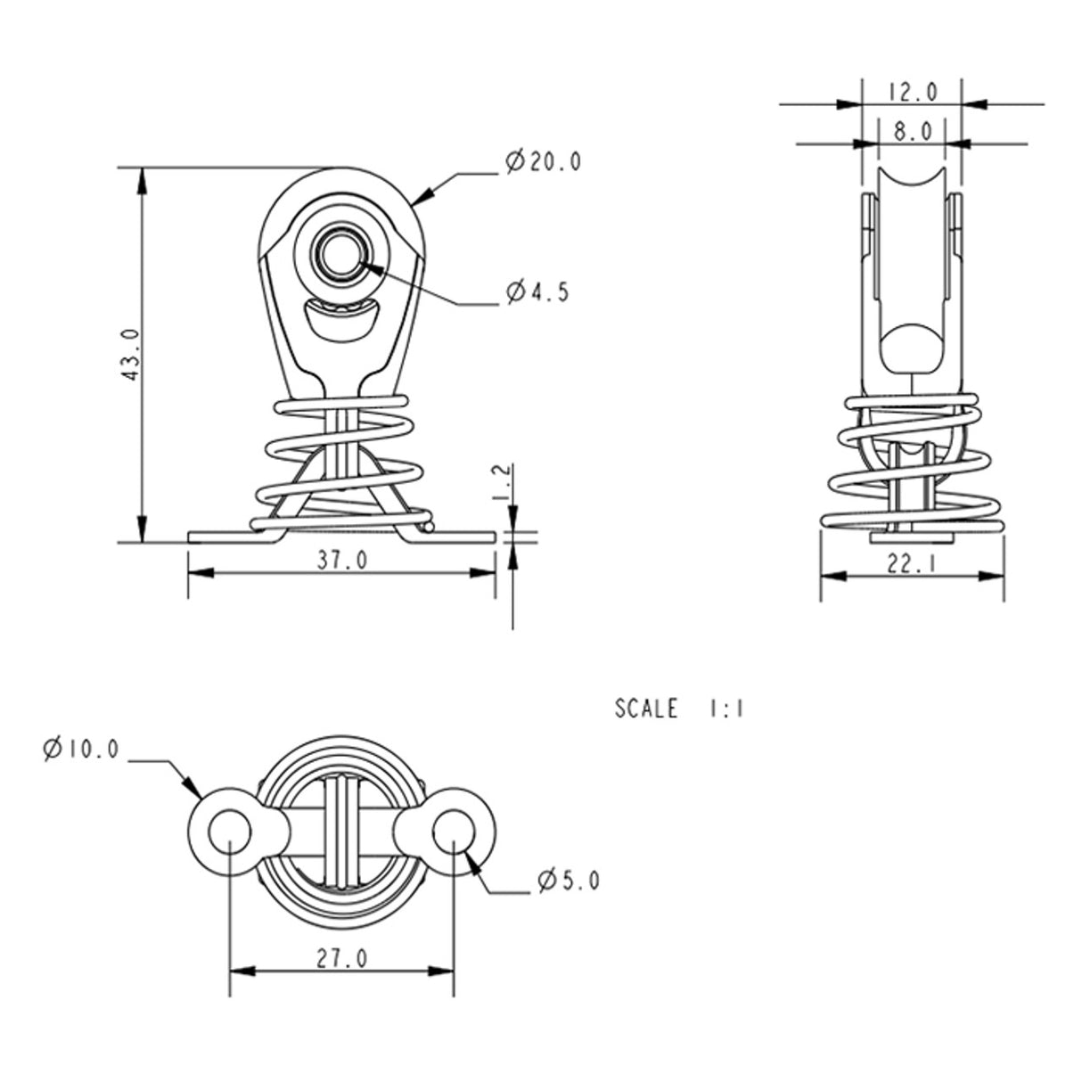 Allen Brothers 20mm Dynamic Single Lacing Eye