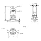 Allen Brothers 20mm Dynamic Single Lacing Eye