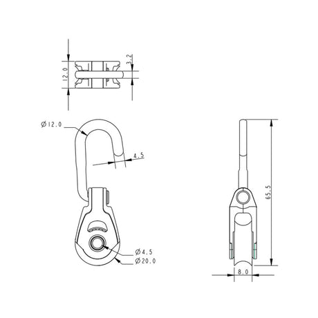 Allen Brothers 20MM Dynamic Single Hook