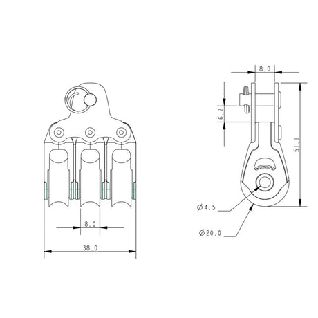 Allen Brothers 20MM Dynamic Triple Fork