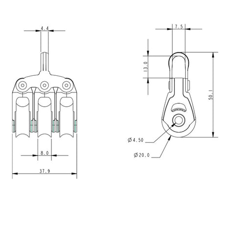 Allen Brothers 20MM Dynamic Triple Fixed Eye