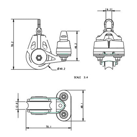 Allen Brothers 40MM Dynamic Block Swivel C/W A.677 Cam Cleat