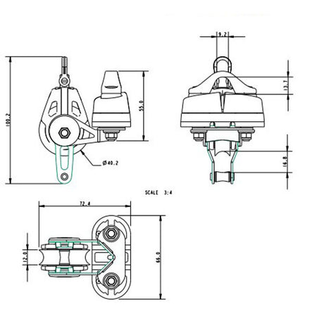 Allen Brothers 40MM Dynamic Block Swivel With Becket & A.676