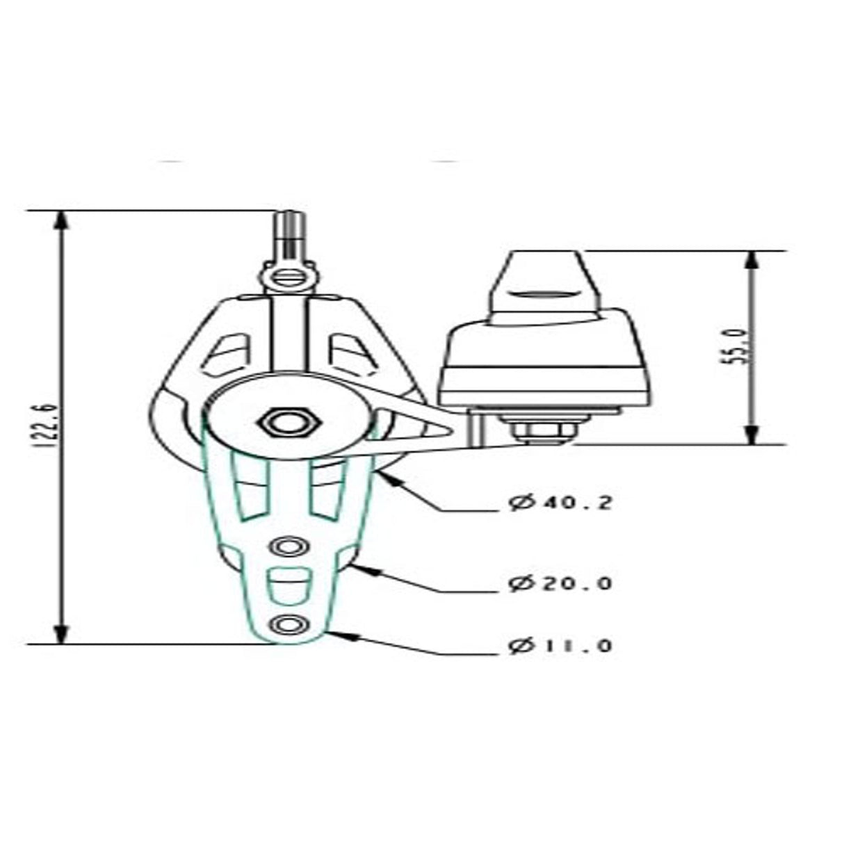 Allen Brothers 40MM Dynamic Block Swivel With Fiddle, Becket & A.676