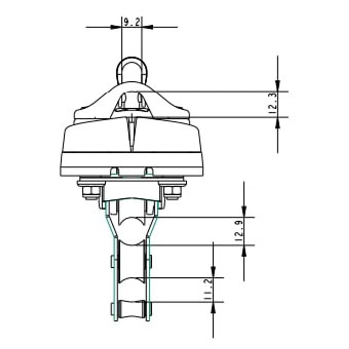 Allen Brothers 40MM Dynamic Block Swivel With Fiddle, Becket & A.676
