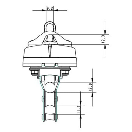 Allen Brothers 40MM Dynamic Block Swivel With Fiddle, Becket & A.676