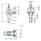 Allen Brothers 40MM Dynamic Block Swivel With Fiddle, Becket & A.677