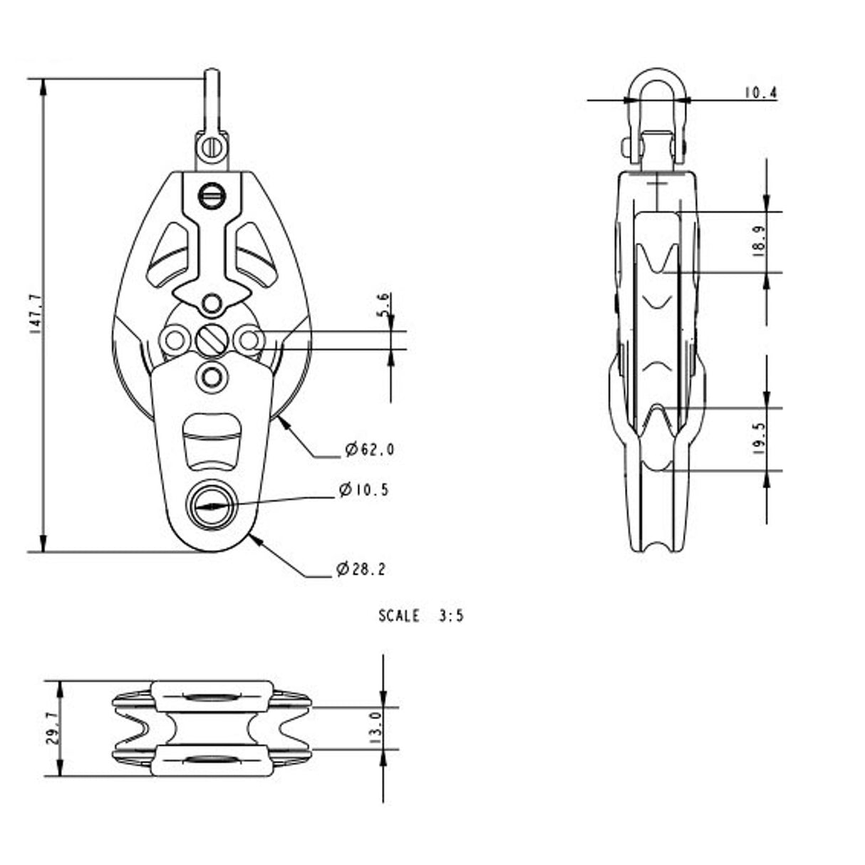 Allen Brothers D60 Switchable Ratchet With Fiddle Block