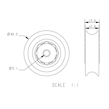 Allen Brothers 38MM X 12MM Acetal Ball Bearing Sheave