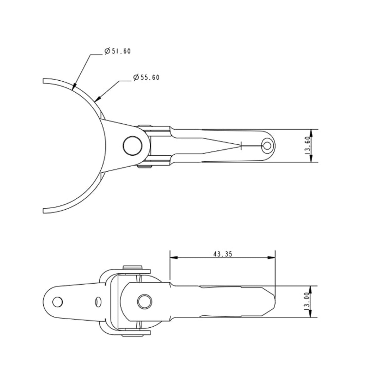 Allen Brothers 50-55MM X 12MM Stainless Steel Gooseneck