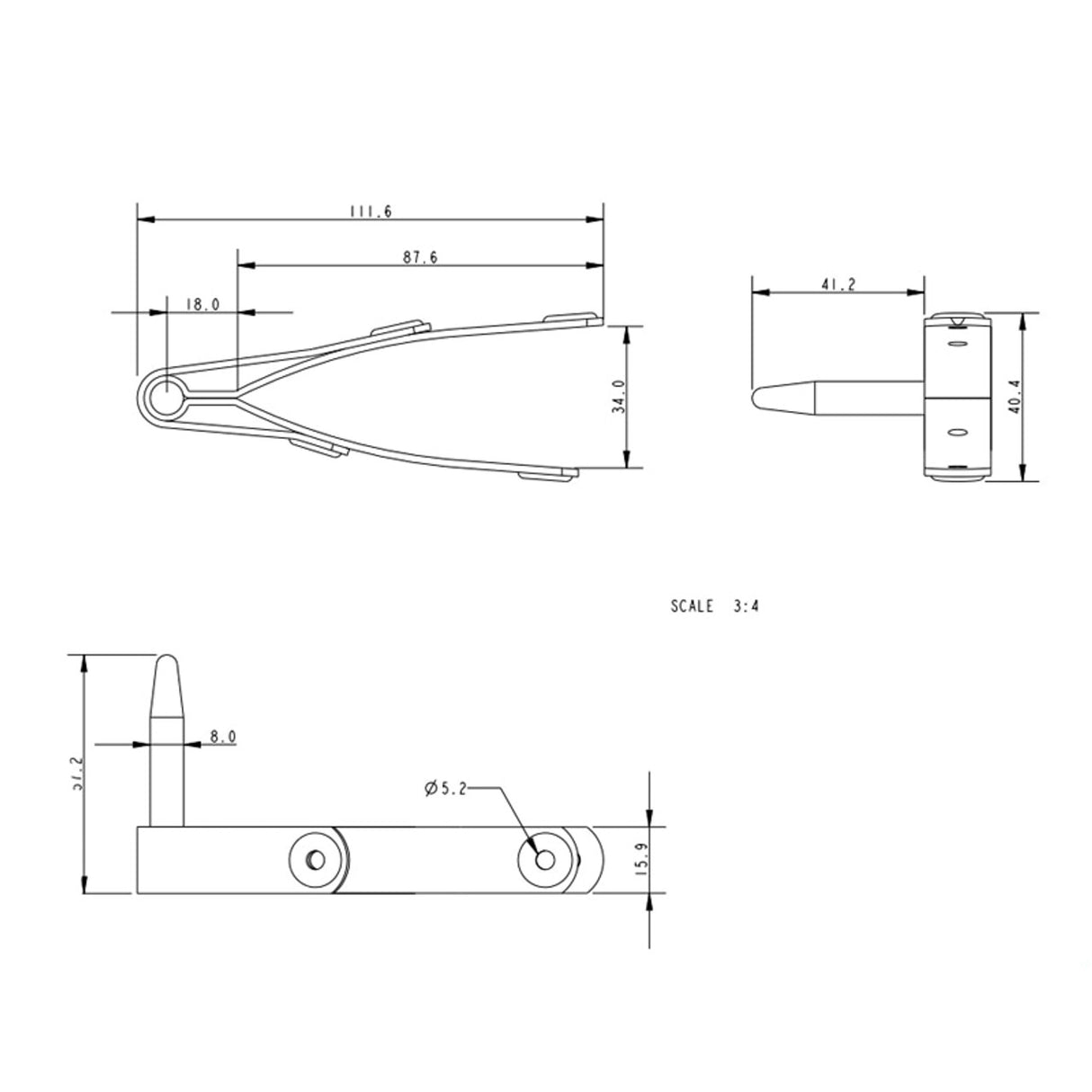 Allen Brothers 8MM X 23MM Stainless Steel Rudder Pintle