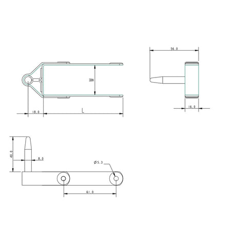 Allen Brothers 8MM X 51MM Stainless Steel Rudder Pintle