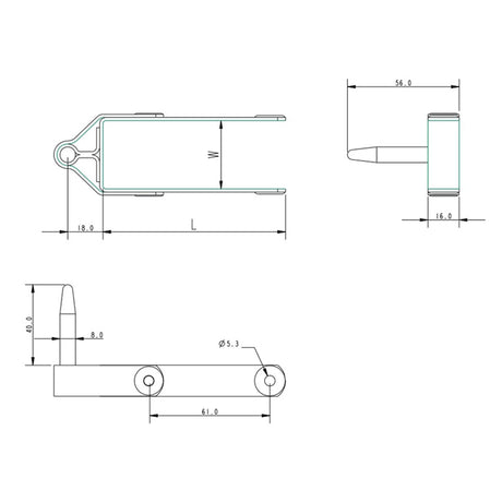 Allen Brothers 8MM X 54MM Stainless Steel Rudder Pintle