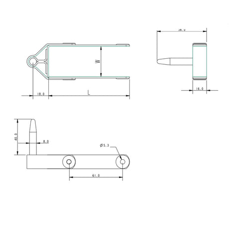 Allen Brothers 8MM X 38MM Stainless Steel Rudder Pintle
