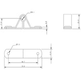 Allen Brothers 8MM Stainless Steel H/D Transom Gudgeon
