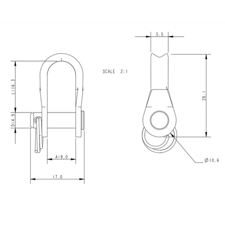 Allen Brothers 5MM X 26MM Clevis Rigging Link