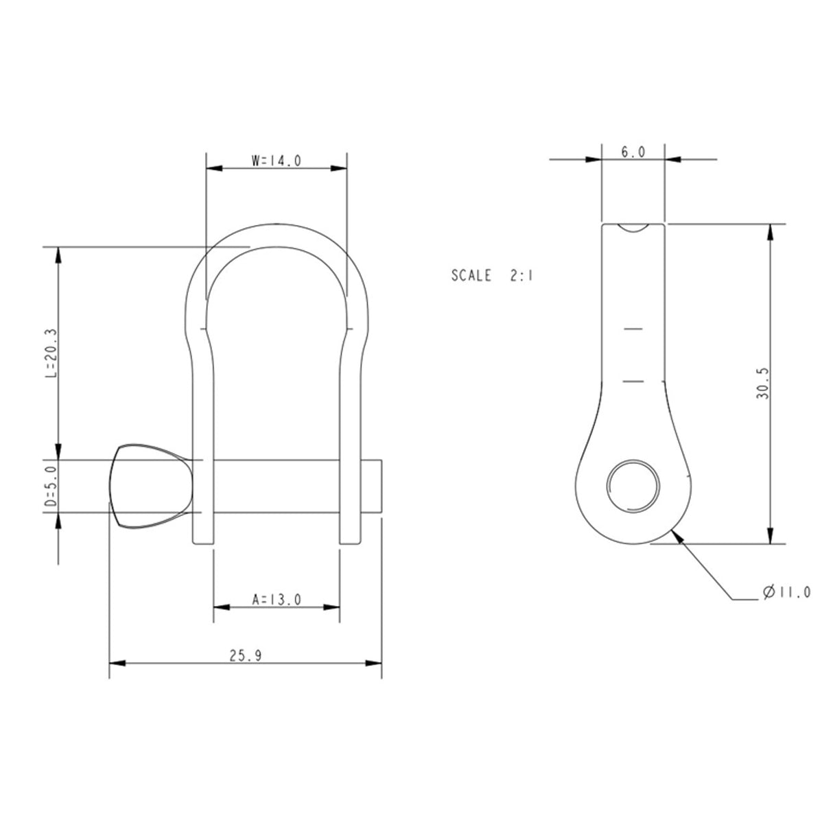 Allen Brothers 5MM X 31MM Strip D Shackle