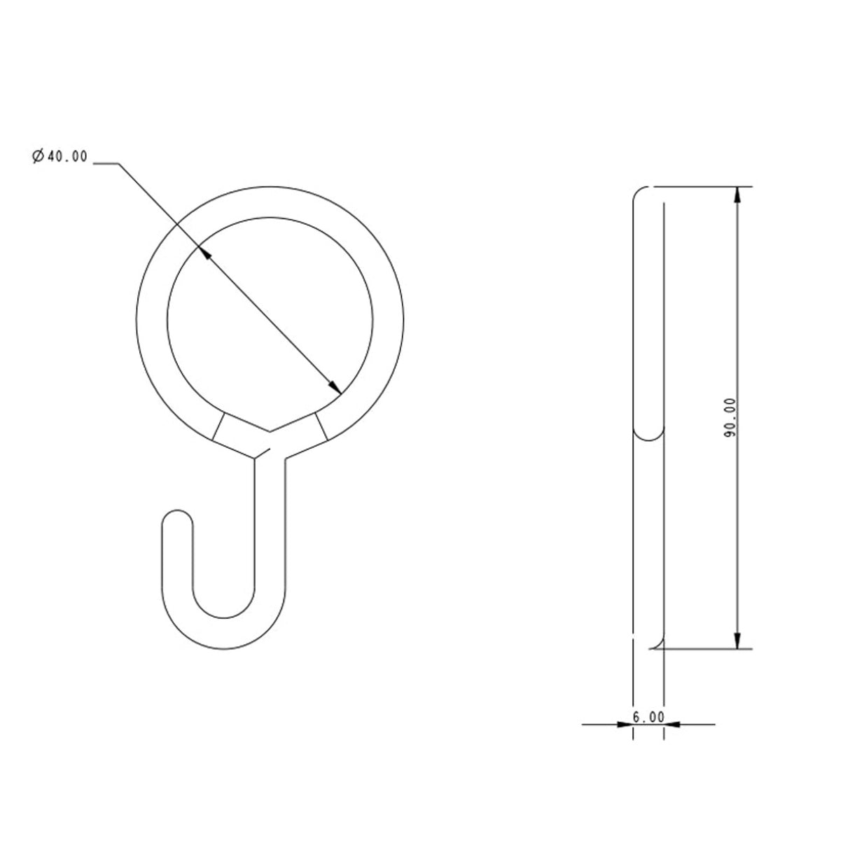 Allen Brothers 90MM Stainless Steel Outhaul Hook