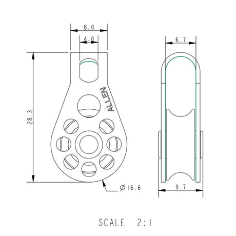 Allen Brothers 16MM Plain Block Single Fixed