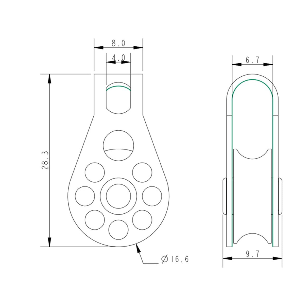 Allen Brothers 16MM Plain Block Single Brass