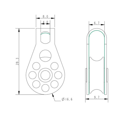 Allen Brothers 16MM Plain Block Single Brass