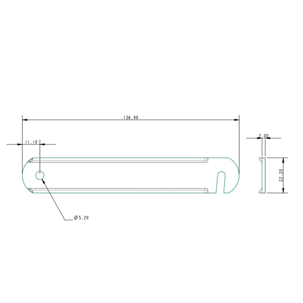 Allen Brothers 22MM X 138 Mast Gate Bar