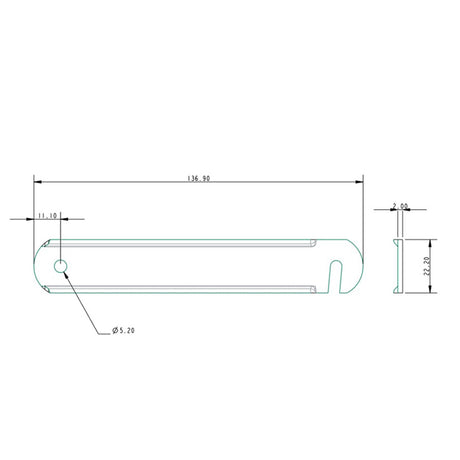 Allen Brothers 22MM X 138 Mast Gate Bar