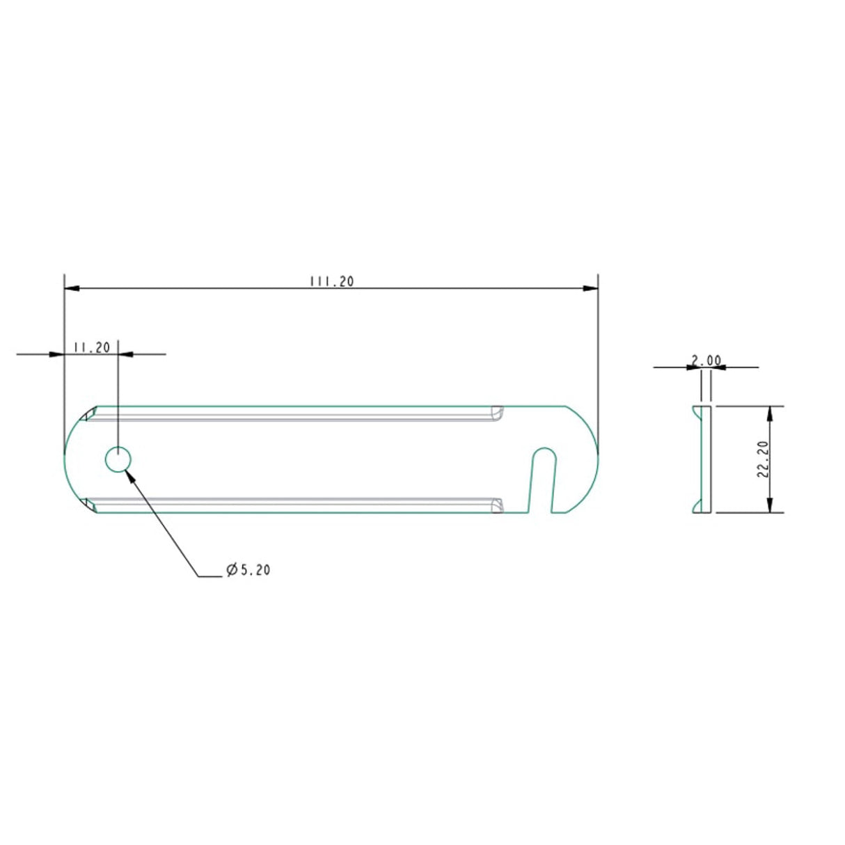 Allen Brothers 22MM X 112 Mast Gate Bar